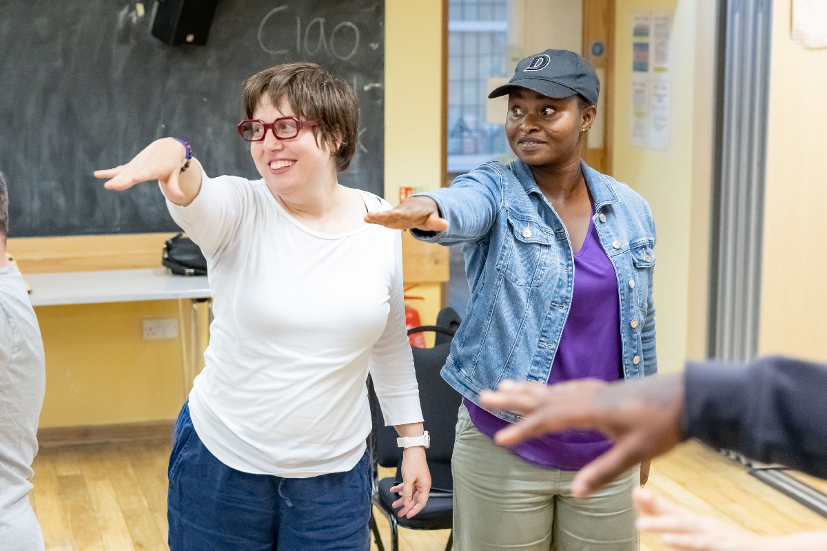 Community members dancing at a Kisharon Langdon event