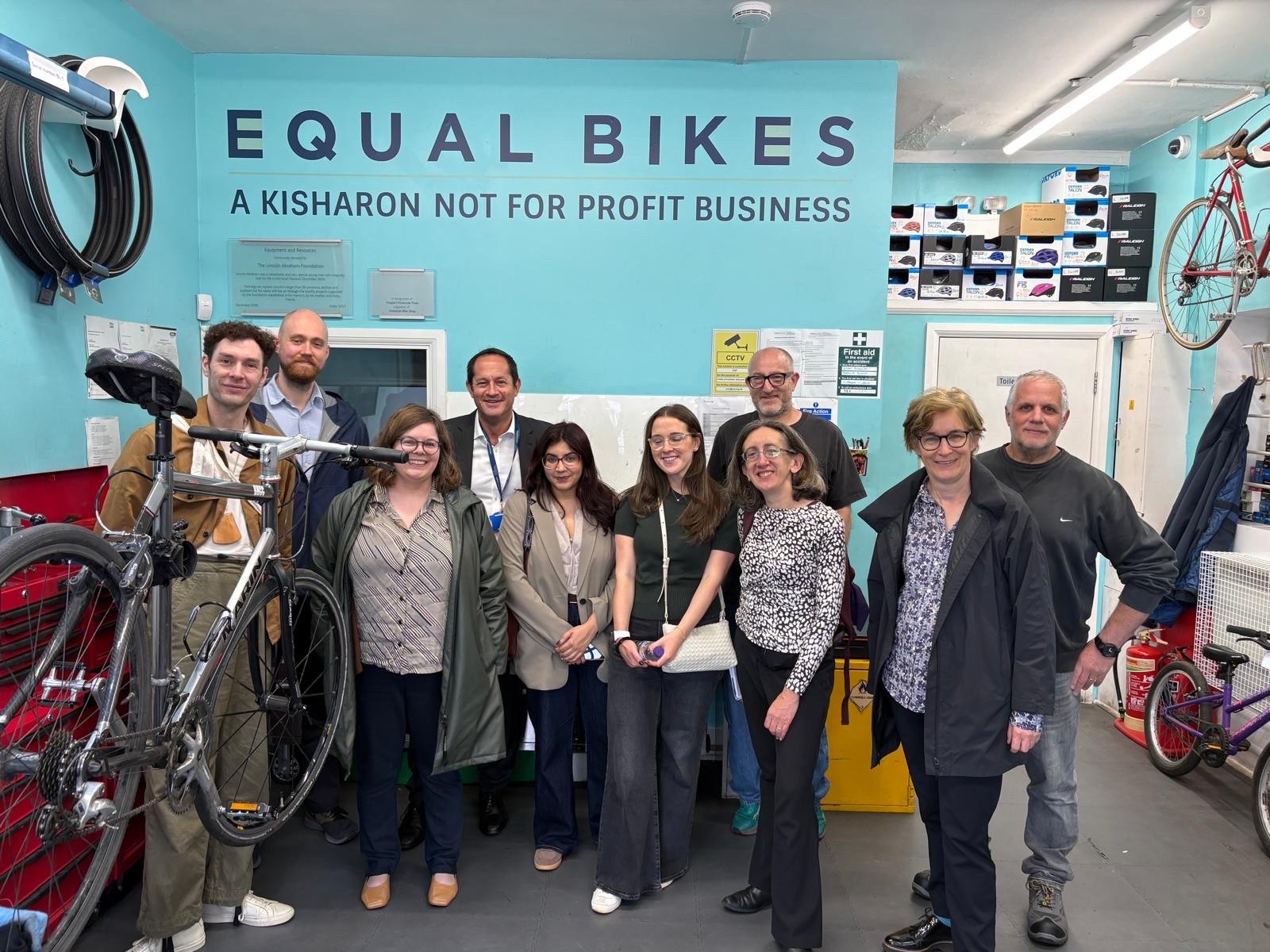 Members working at the Langdon Bike Shop